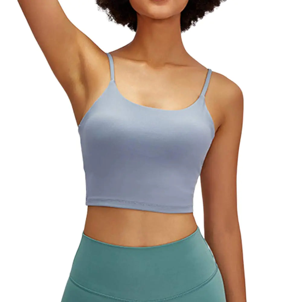 Yoga Tank Built-In Bra Padded Crop Top